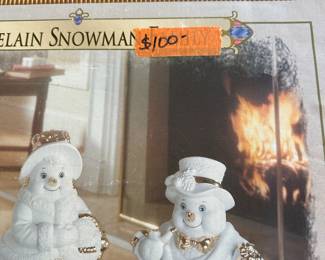 #65 - $100 - Porcelain snowman set in box
