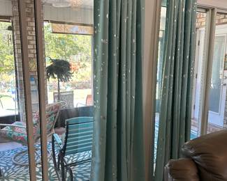 #15 - $100 - Set of 4 turquoise panels with silver & eyelet