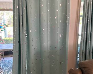 #15 - $100 - Set of 4 turquoise panels with silver & eyelet
