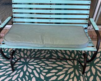 #20- $80 - Glider turquoise & black bench 48

