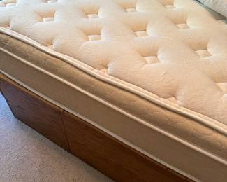 #25 - $150 - King size oak wood drawers(12) bed base -mattress optional - 

