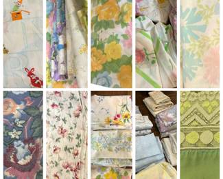 WE ARE HAVING SO MUCH FUN WITH THESE VINTAGE LINENS 
SHEETS AND PILLOW CASES!!!