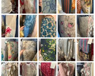 LINENS - AWESOME LINENS 
Bed Linens 
Curtains 
Quilts 
Table Cloths 
Chenille Blankets 
and etc.
AND A lot of matching sets 