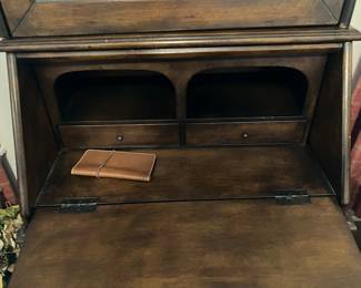 69 450.00 Secretary drop front, glass door top 26Wx18Dx78H