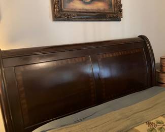 57 450.00 Queen sleigh bed inlaid with Therapedic mattress by Kathy Ireland Essentials Americana Prairie Dreams