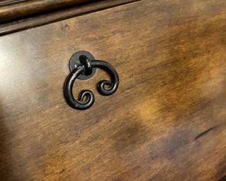 69 450.00 Secretary drop front, glass door top 26Wx18Dx78H