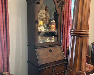 69 450.00 Secretary drop front, glass door top 26Wx18Dx78H