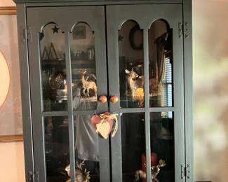 6 150.00 Grey curio cabinet 28Wx8"Dx38H
