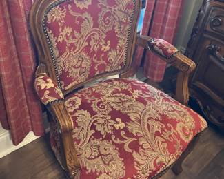 15 $95 each (2) French chairs 24x22x45 red/gold