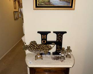 Marble top entry table