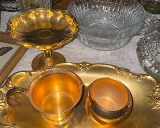 Gold plate serving ware