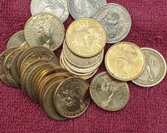 25 U.S. Dollar Coins--see Photo

