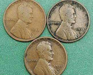 1915-P, D & S Lincoln Cents
