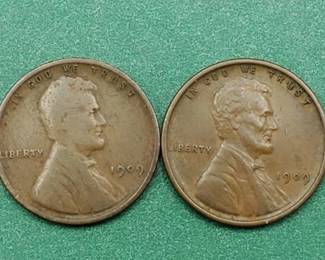1909 & 1909-VDB Lincoln Cents--The VDB is Higher Grade
