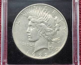 1922-D Peace Silver Dollar, 90% Silver