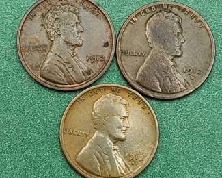 1912-P, D & S Lincoln Cents
