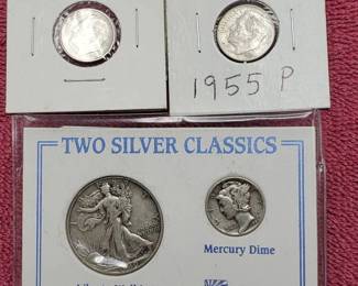WL Half Dollar, Mercury Dime & 2 Roosevelt Dimes 90% Silver
