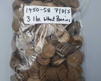 3 Lbs. Wheat Cents from the 1950's, P, D & S Mintmarks
