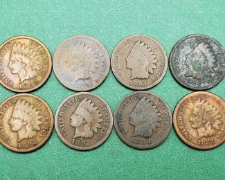 8 Indianhead Cents--Better Dates
