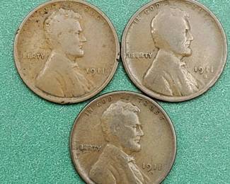 1911-P, D & S Lincoln Cents
