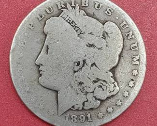 1891-O Morgan Silver Dollar, 90% Silver
