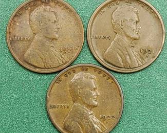 1922-D and 1921-P & S Lincoln Cents
