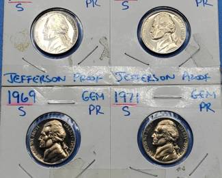 4 Proof Jefferson Nickels
