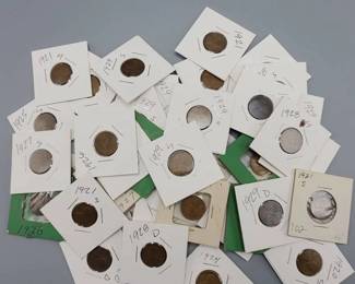 47 Lincoln Cents from the 1920's, many with Mintmarks
