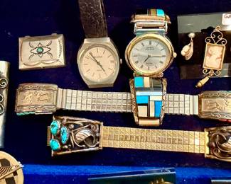 STERLING TURQUOISE INDIAN JEWELRY.