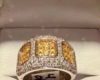 14K PAVE DIAMOND COCKTAIL RING.