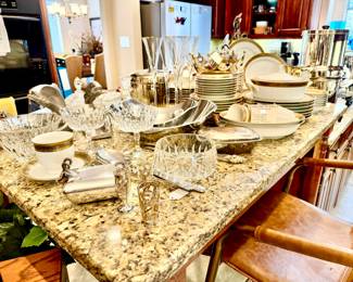 CRYSTAL, SILVER, NAMBE, AND CHINA.