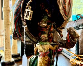 RARE COLLECTIBLE FRANZ BERGMAN "TRAVELING MUSICIANS" AUSTRIAN BRONZE LAMP.  ON-LINE FOR $18K.  NOT OUR PRICE!