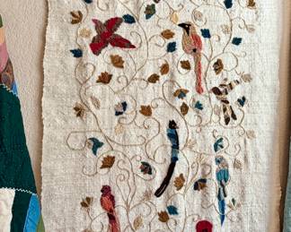 CREWEL WALL HANGING.