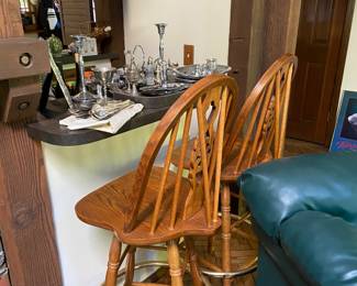 vintage swirling bar chairs