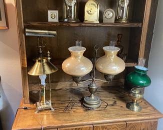 Hellers clocks, table lamps