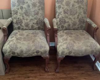 Matching floral armchairs