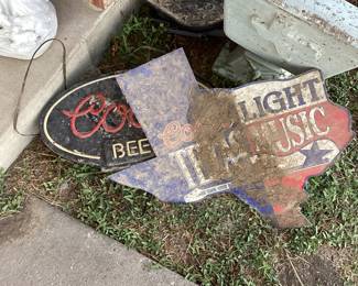 Vintage sign, vintage Coors bar light