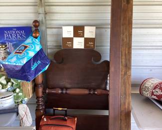 Vintage wood, twin bed headboard, footboard