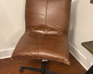 Leather rolling office chair