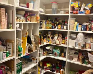 Full pantry full of great finds. All dry food will be donated prior to the sale. 