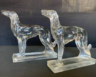 CT374Vintage Martinsville Glass Dogs