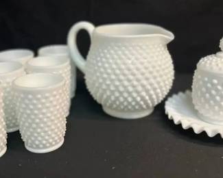 CT377Vintage Fenton Hobnail Milk Glass