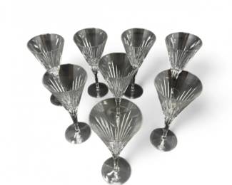 58 Setof8NoritakePositanoFullLeadCrystalWineGlasses