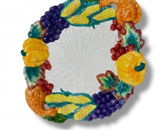 105 FitzFloydHarvestHomeOvalServingPlatter1993wBox