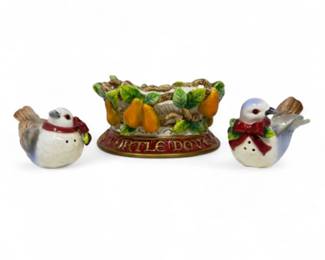 117 FitzFloyd12DaysofChristmasTurtleDovesSaltPepperSet
