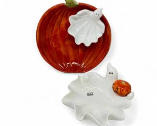 111 FitzFloyd1987GhostPumpkinChipDipBowlSetwBoxes