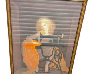 33 LeonorFiniSewingMachineSignedPrintFramed
