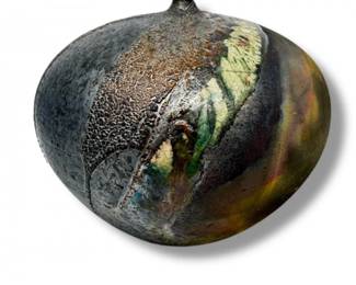 46 SignedDonaldson1987RakuStyleStudioPotteryVase