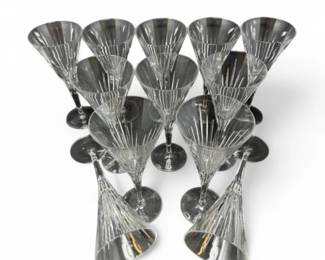 8 Setof12NoritakePositanoFullLeadCrystalWineGlasses