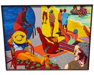 40 1980MelindaThorsnesMuscleBeachSignedPainting